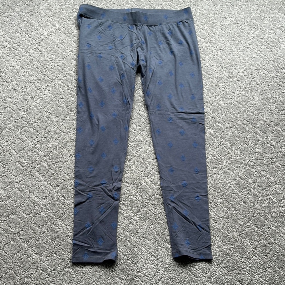 Blue patterned leggings Elastic Waistband
